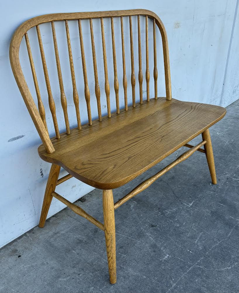 Antique Dinaire Oak Back Bench