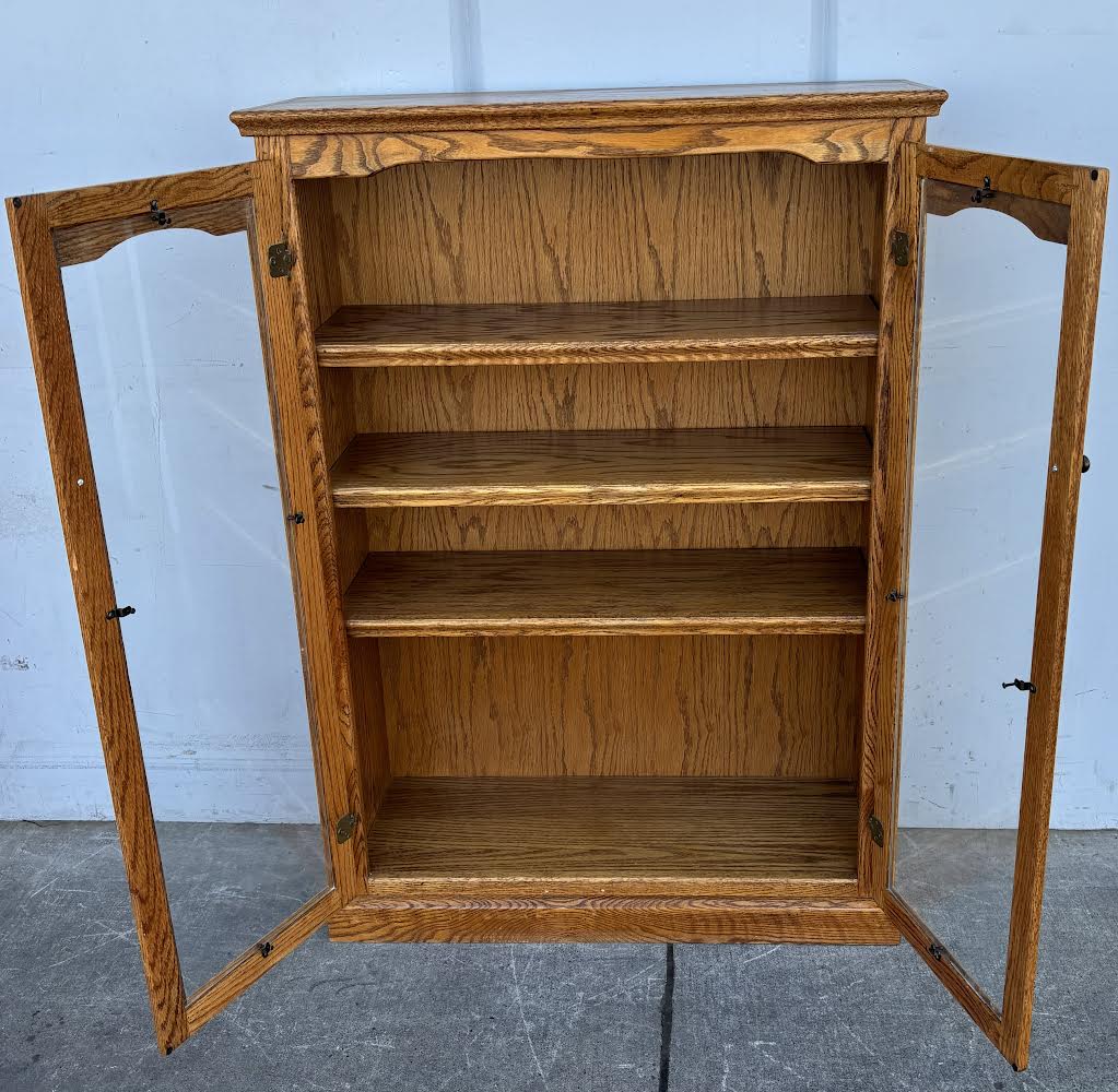 Antique Oak Bookcase/Curio cabinet