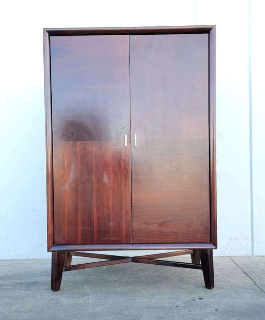 Dark wood entertainment tv cabinet armoire