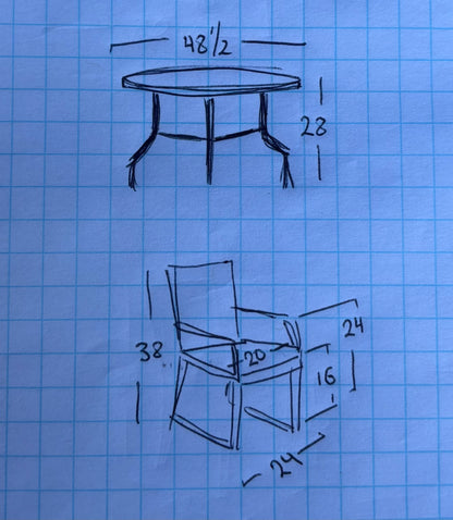 Outdoor/ patio set round table with 4 chairs