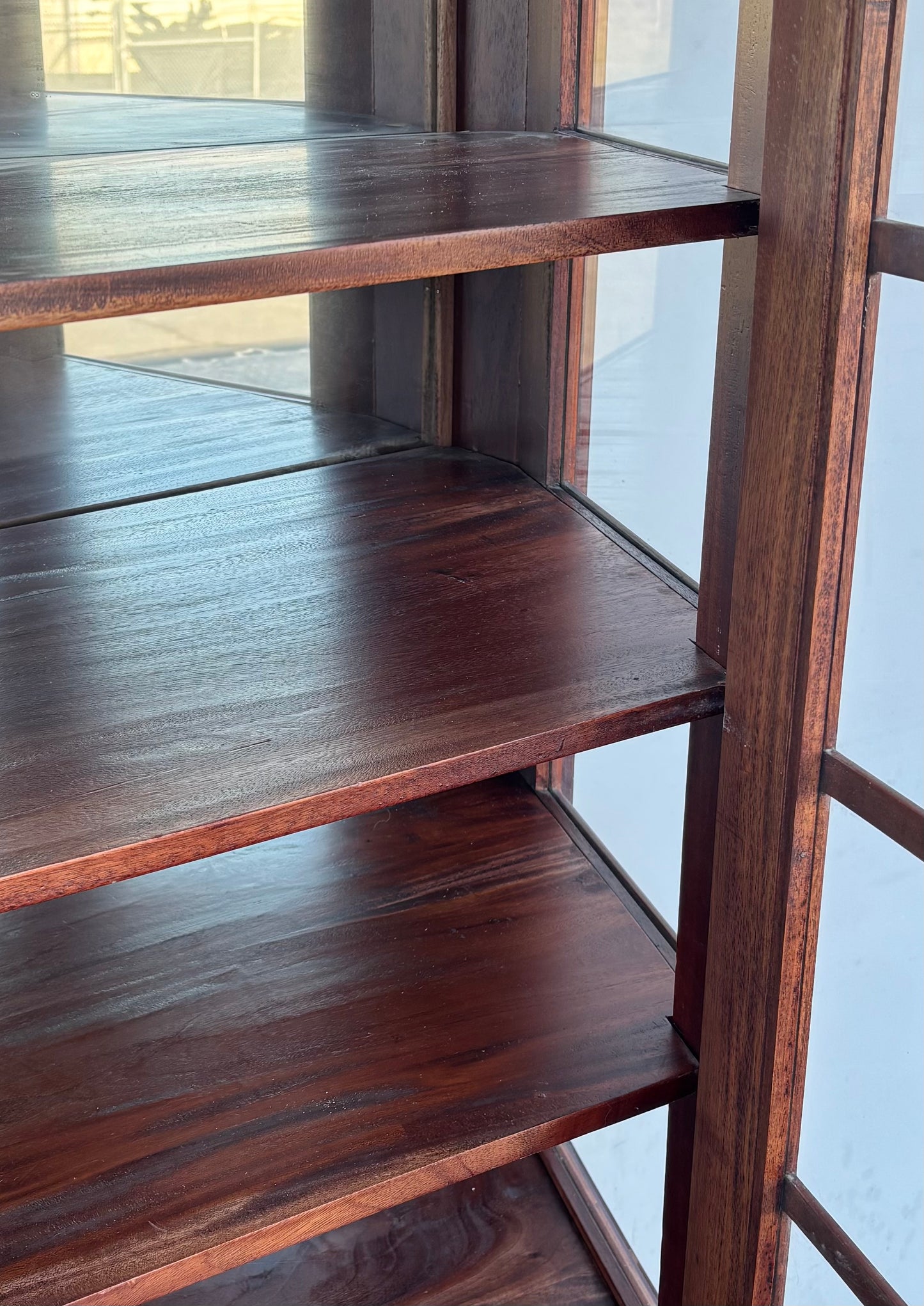 mahogany/ cherry china hutch display cabinet antique/ vintage