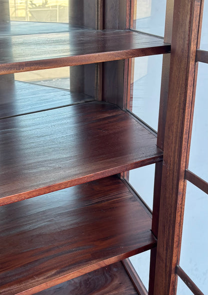 mahogany/ cherry china hutch display cabinet antique/ vintage