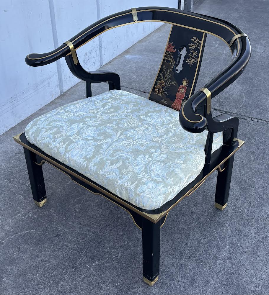 James Mont 1970's Century Lacquer Ming Chair Antique Vintage