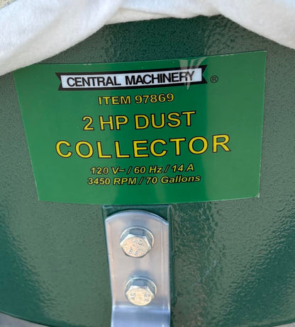 2 HP Dust Collector Central Machinery