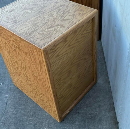 Light wood (2) file cabinets with key
