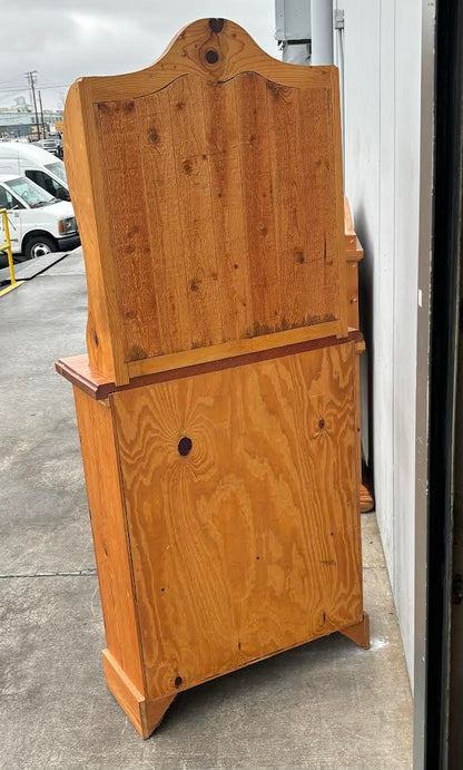 Antique Wood Cupboard Display Cabinet