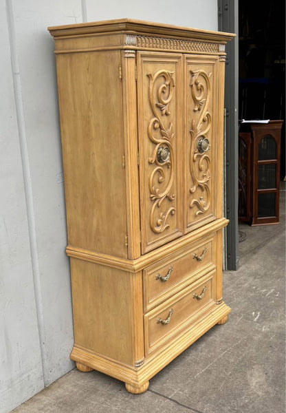 American Signature Light Wood Armoire wardrobe Dresser Hutch