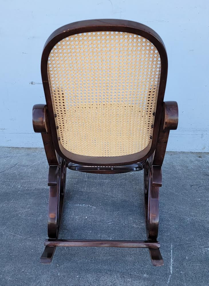 Wicker rocking chair bentwood and cane vintage thonet style