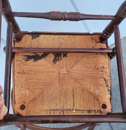 Antique/ vintage cane/wicker seat armchair