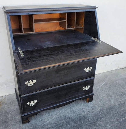TFI antique/vintage black secretary desk with drawers