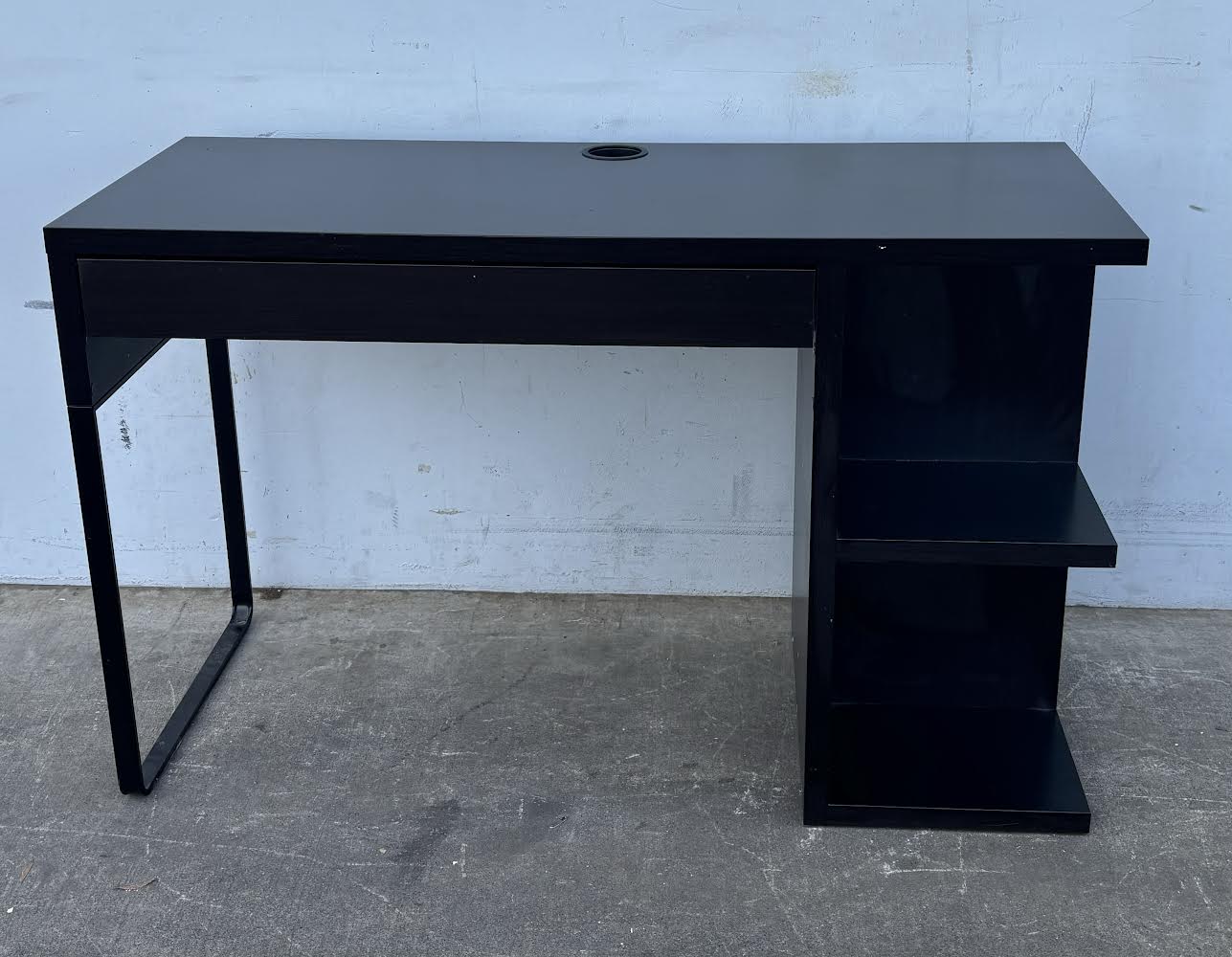Black Ikea Desk With Storage Shelves