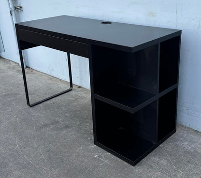 Black Ikea Desk With Storage Shelves