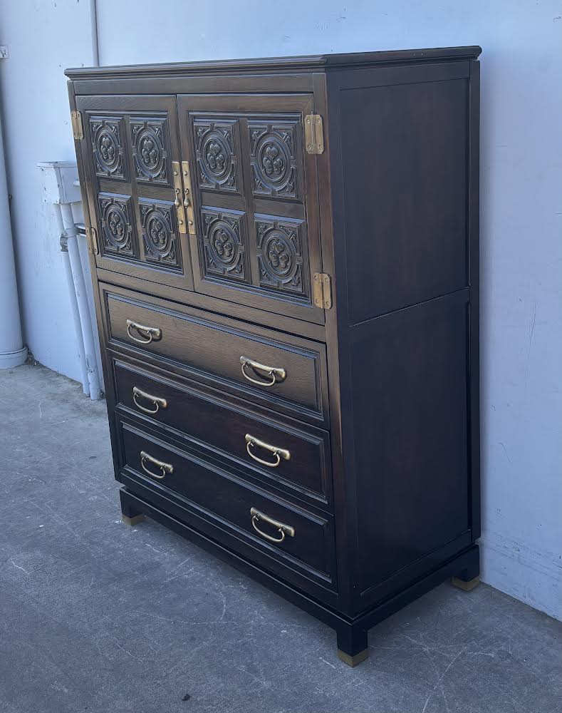 American of Martinsville Oriental Style Chest Vintage Asian armoire/ wardrobe/Dresser Organizer Tall Wide