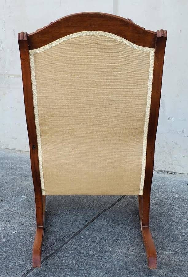 Antique /vintage rocking chair floral white/cream cushion