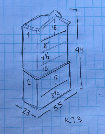 mahogany/ cherry china hutch display cabinet antique/ vintage