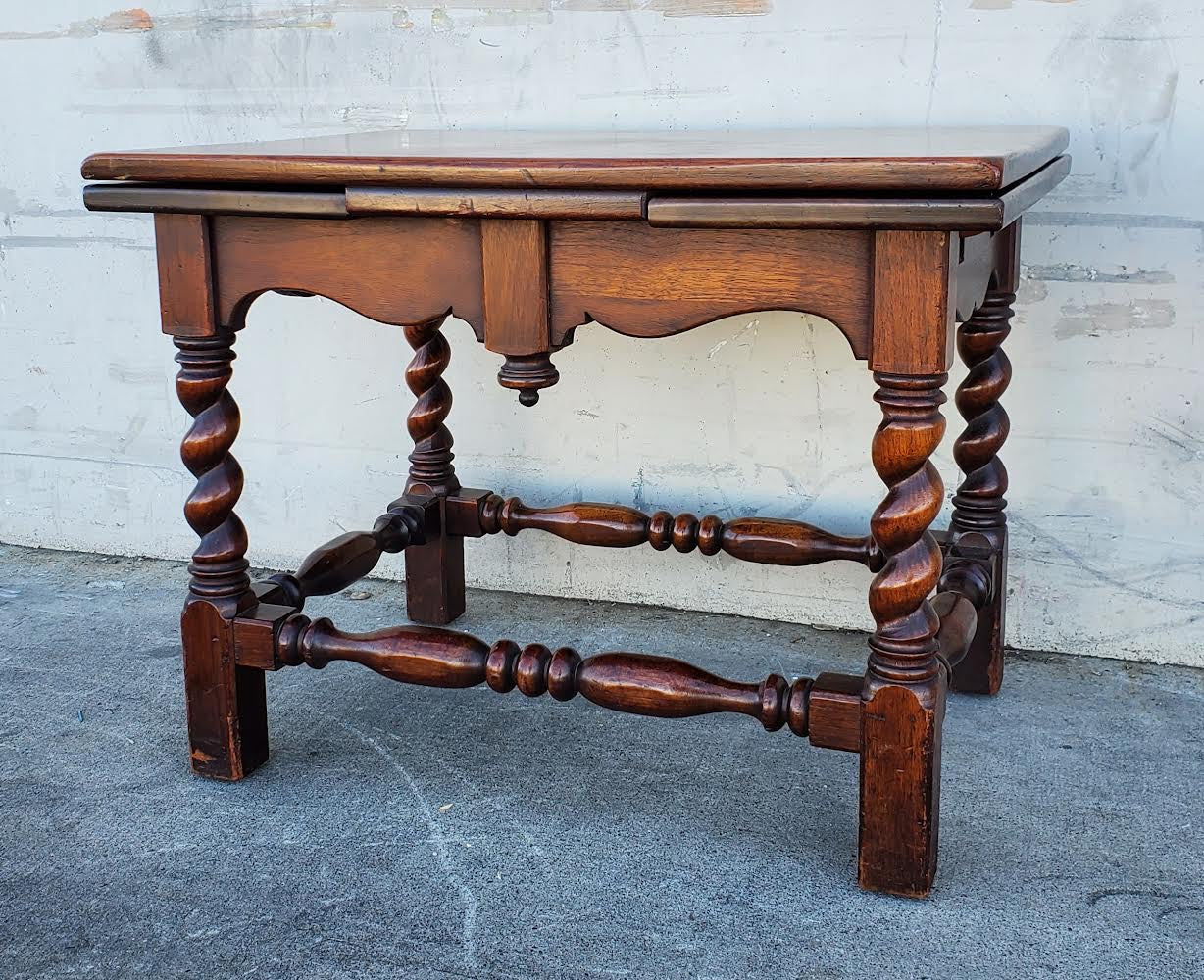 Console/ coffee table with extension sides dark wood
