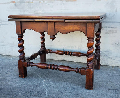 Console/ coffee table with extension sides dark wood