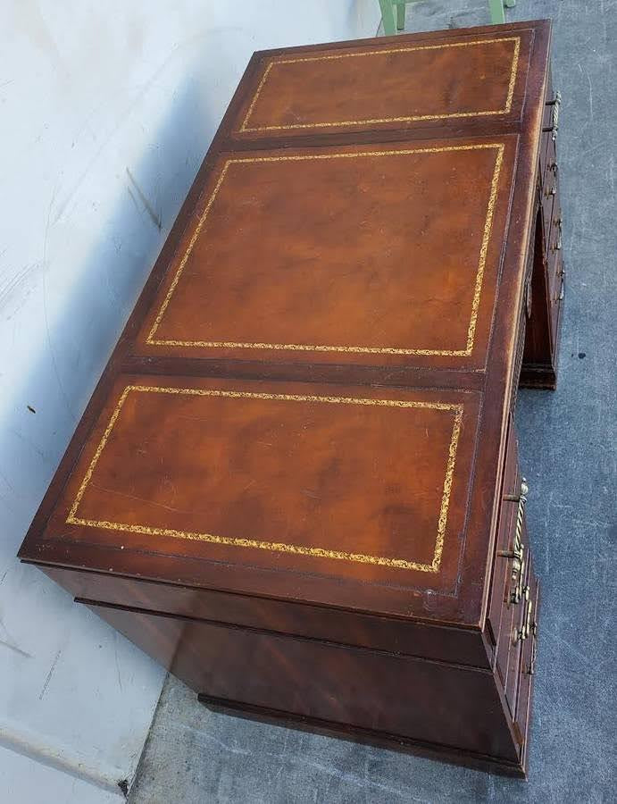 Pedestal/executive office desk dark wood