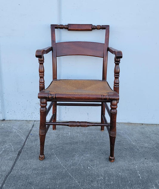 Antique/ vintage cane/wicker seat armchair