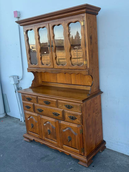 Vintage Maple Dining Hutch china cabinet
