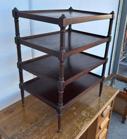 Mid Century Vintage Wood 4 Tier End Table