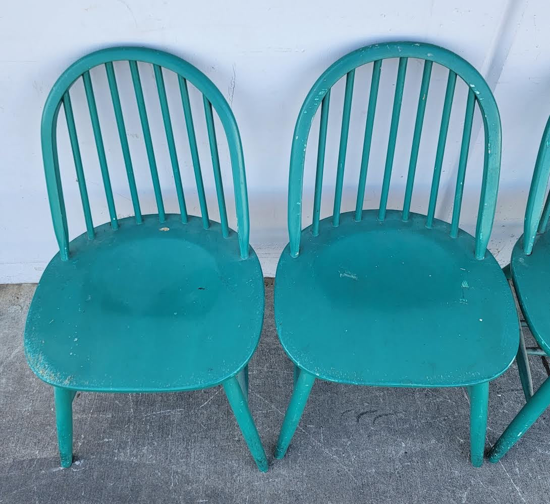 Blue/green 4 dining side chairs
