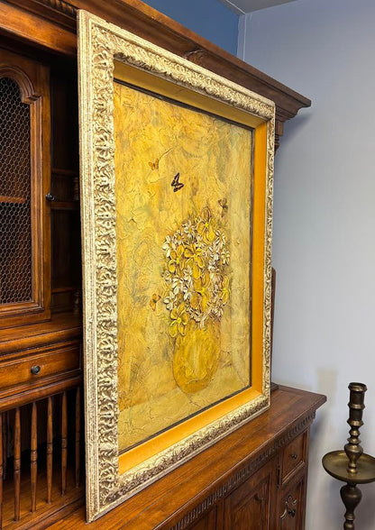 Antique Oil Painting Vase of Flowers Framed Philonese