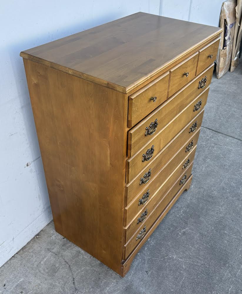 Vintage Tall Maple dresser Chest with Drawers