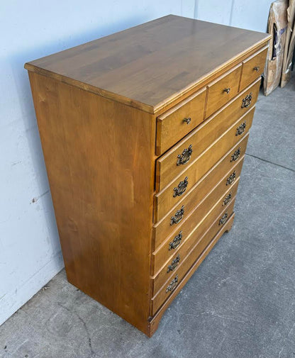 Vintage Tall Maple dresser Chest with Drawers