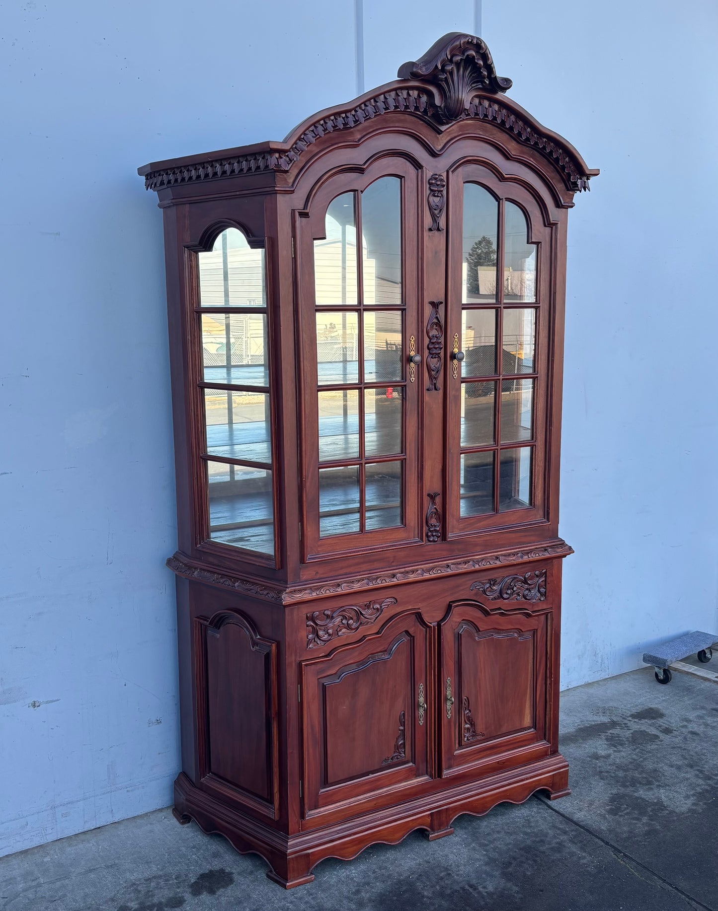 mahogany/ cherry china hutch display cabinet antique/ vintage