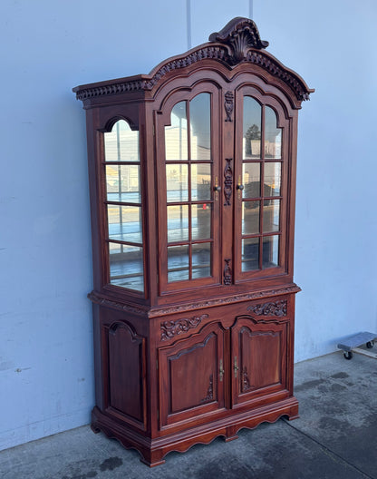 mahogany/ cherry china hutch display cabinet antique/ vintage