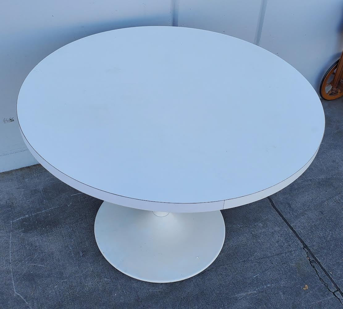 vintage tulip white round dining table mid century modern