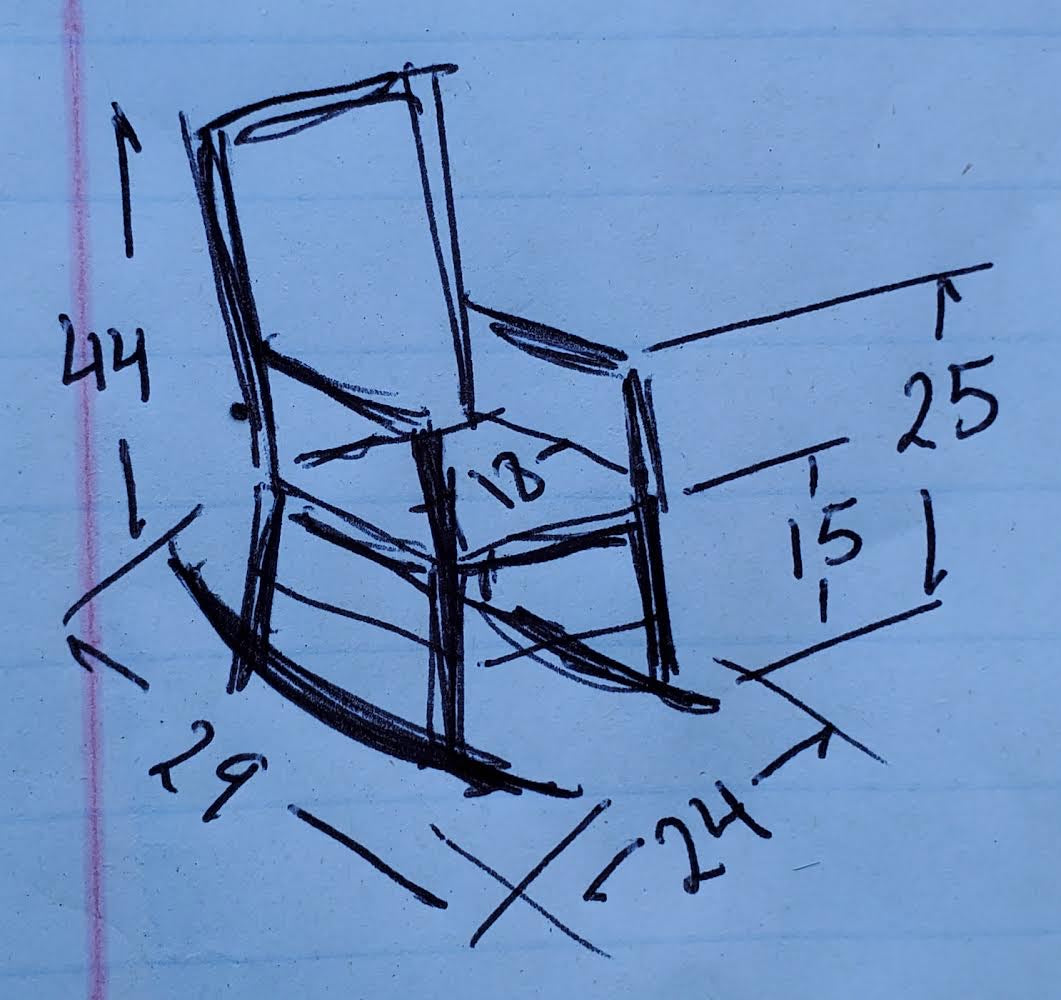 Nichols & Stone black floral rocking chair