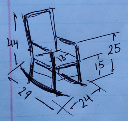 Nichols & Stone black floral rocking chair