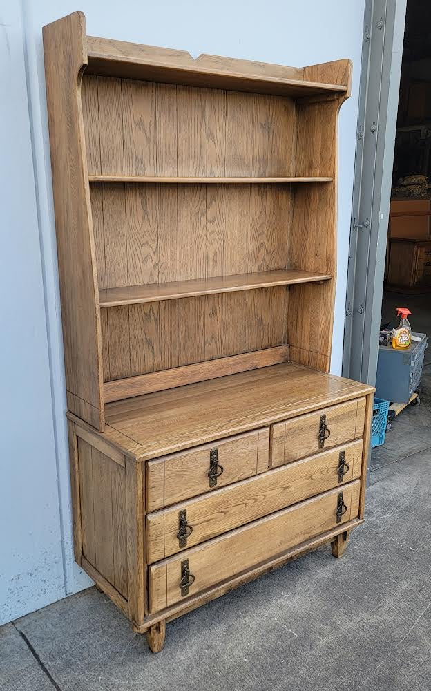 Hutch display dresser bookcase/ bookshelf mid century vintage light wood