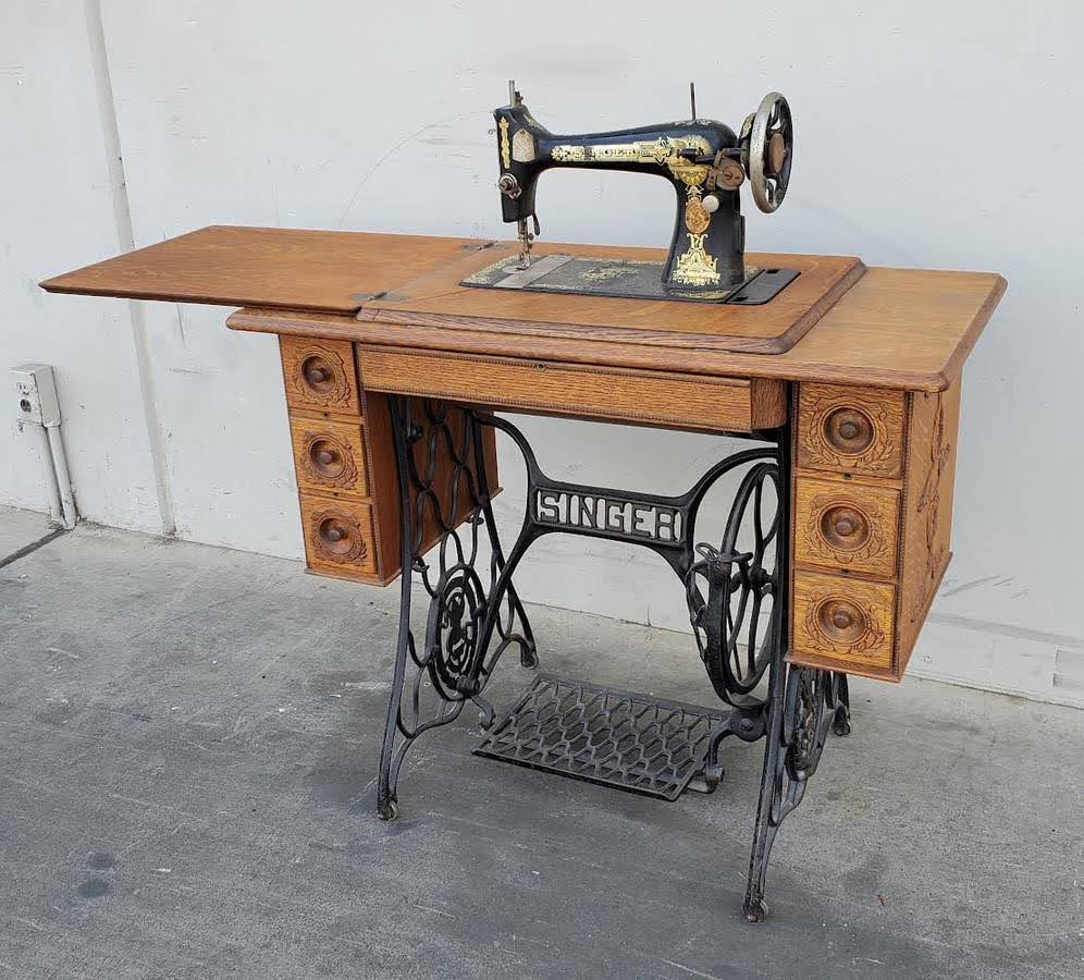 Singer sewing machine table antique
