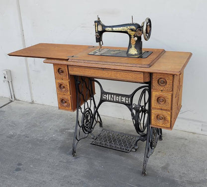 Singer sewing machine table antique