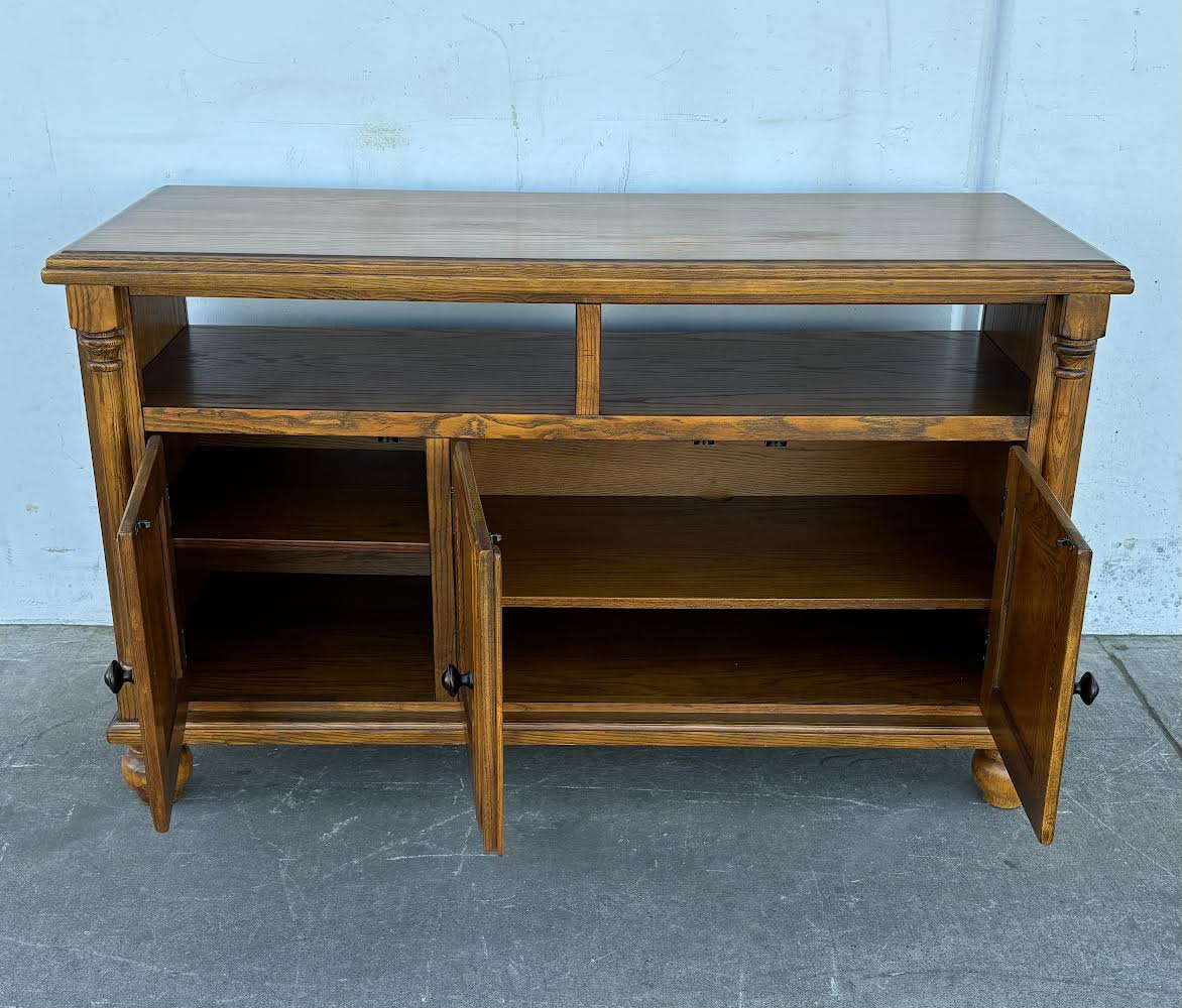 Rustic Oak Entertainment Stand