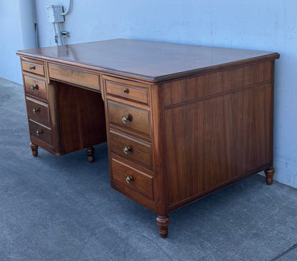 Shelbyville Desk Co. Walnut Vintage Executive Desk
