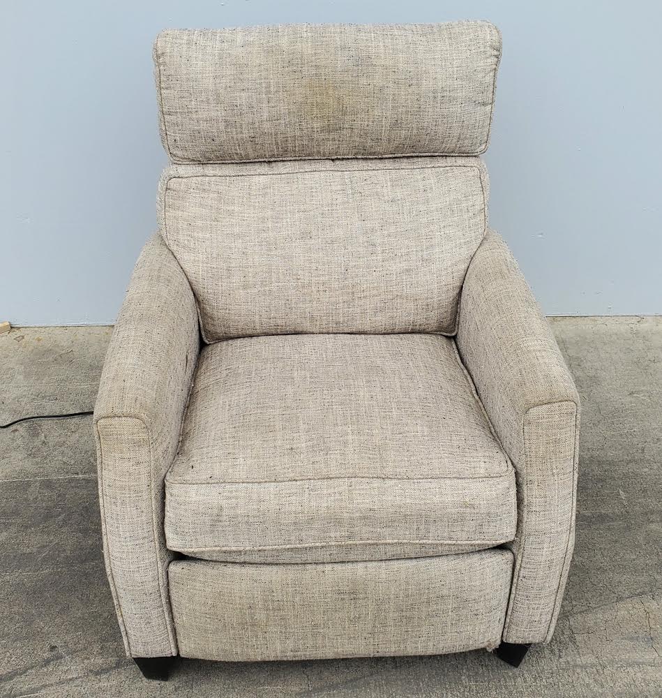 Tan/beige electric recliner armchair