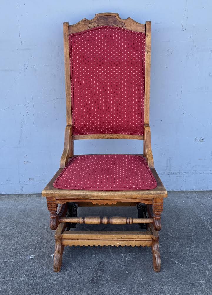 Antique Victorian Style Rocking Chair Red