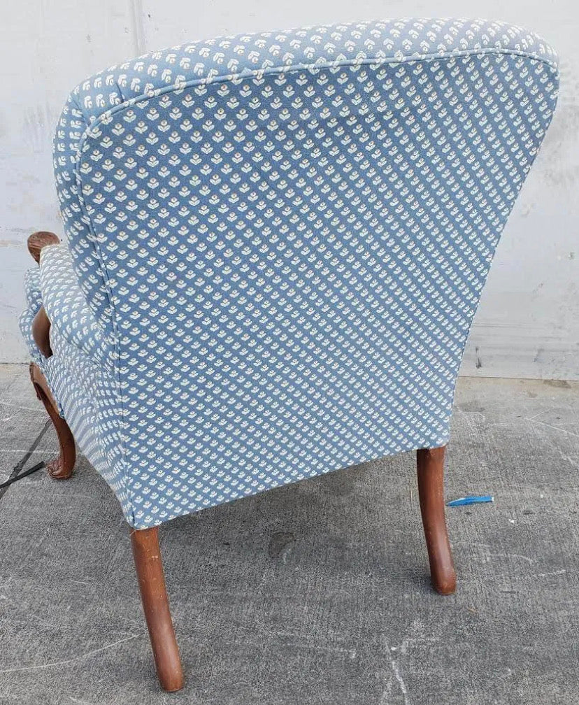 Antique/vintage French style blue armchair