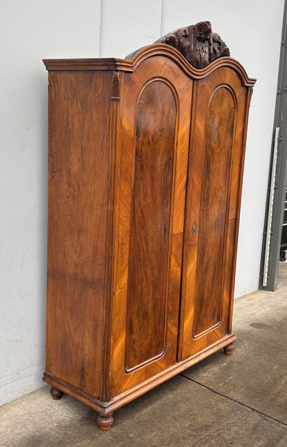 Vintage/antique two door walnut armoire/wardrobe cabinet (2/$350 each)