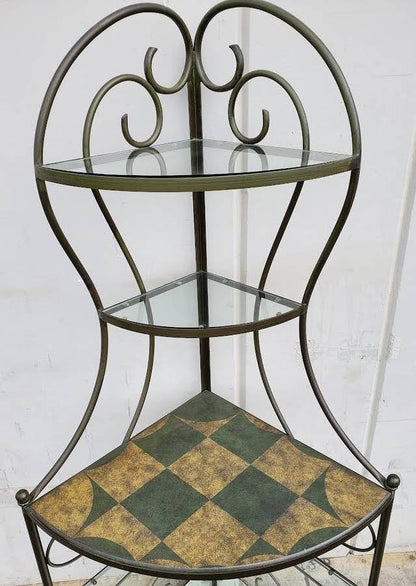 Antique/vintage metal corner stand/shelf