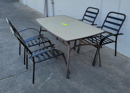 Patio /outdoor set rectangular table and 4 chairs black