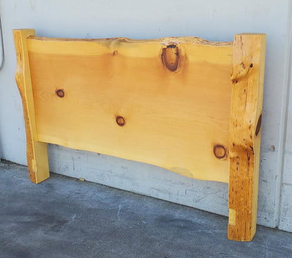 Ronwright light wood slabs headboard rustic