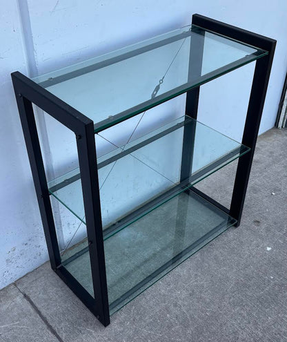 Black Steel Shelving Unit Glass 3 Tier