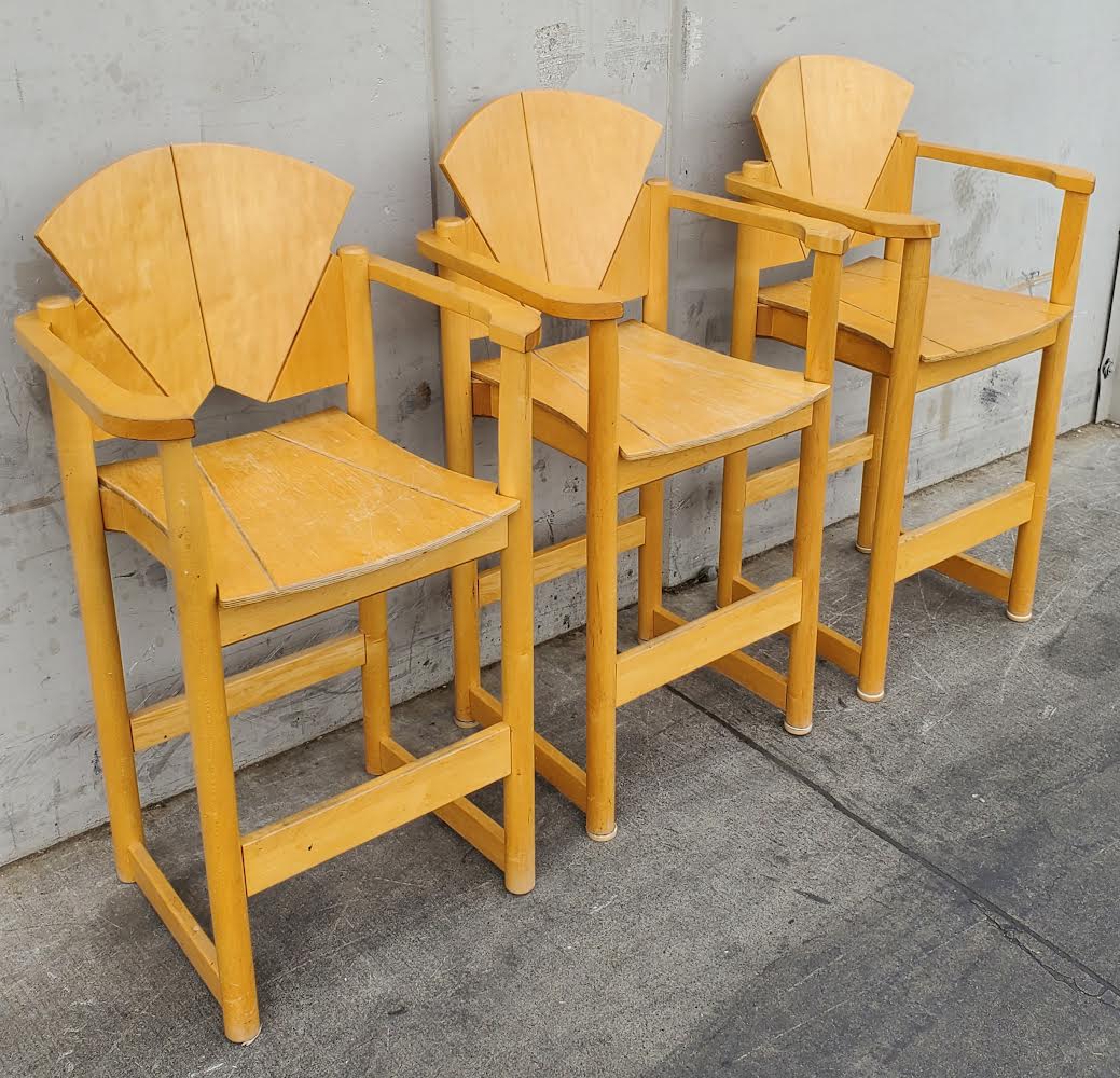 peter danko light wood (3) bar/counter armchairs/stools