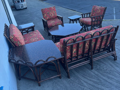 Outdoor/patio set 2 sofas/couches, 2 armchairs & 4 tables