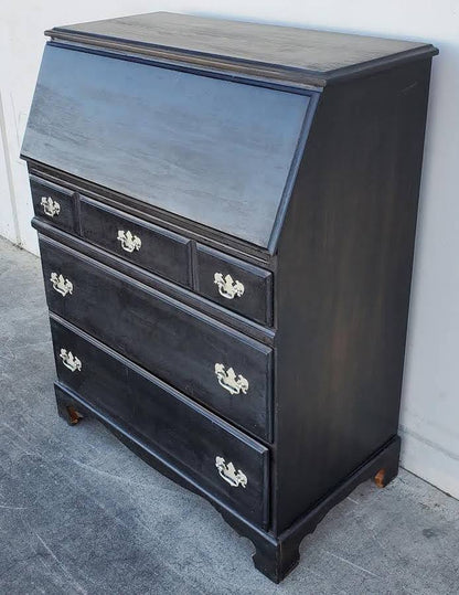 TFI antique/vintage black secretary desk with drawers